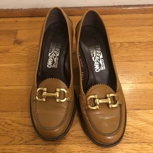 Salvatore Ferragamo leather block heel